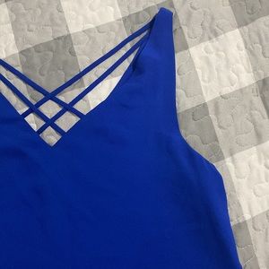 Blue Strappy Express Tank Top